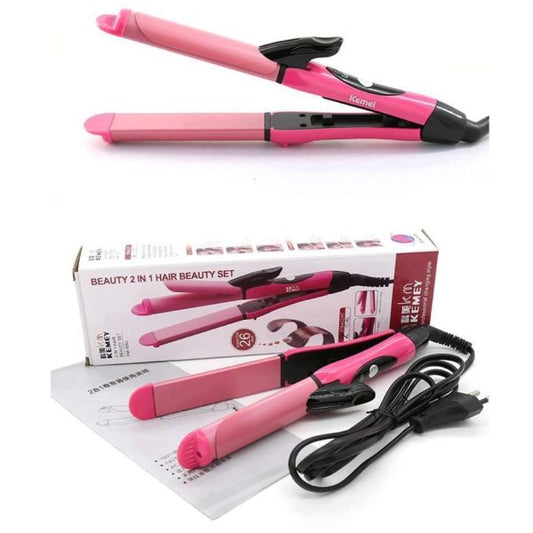 2 in 1 Hair Straightener And Curling Rod For Effortless Styling