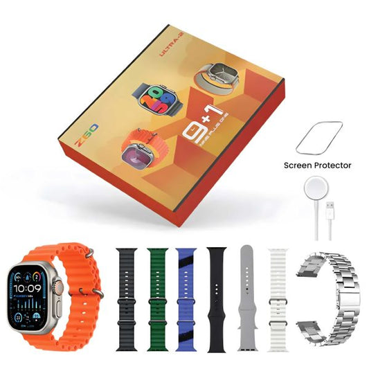 91 Z60 Ultra 2 Big Ips Display 49mm 8 Strap screen Protector BT Calling Smartwatch