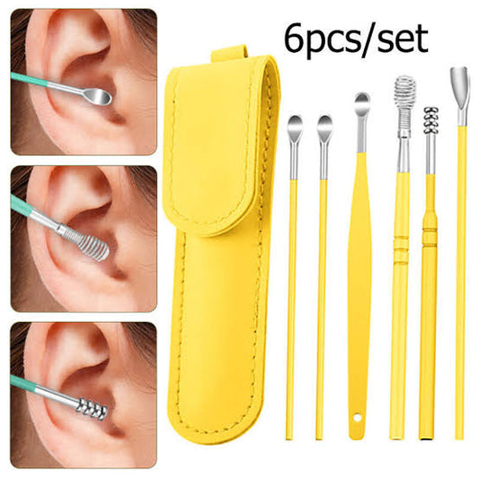 Ear Wax Cleaning Kit 6 Pcs Ear Pick Tools Wax Removal Kit Ear Cleaning Tool